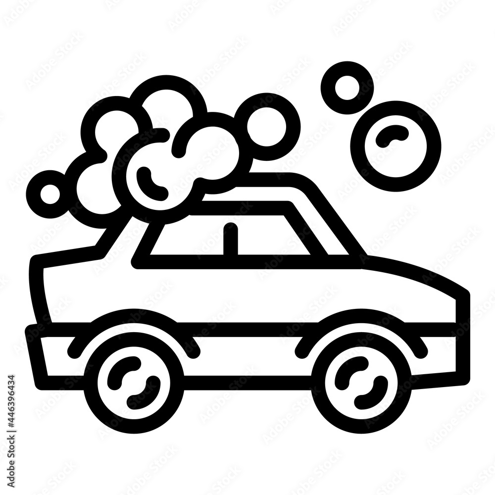 Clean car foam icon. Outline clean car foam vector icon for web design isolated on white background Clean car foam icon. Outline clean car foam vector icon for web design isolated on white background