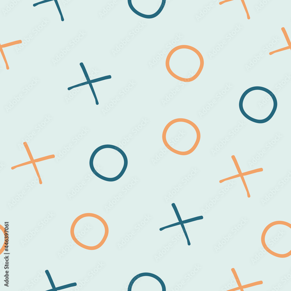 XO seamless pattern. Tic tac toe XO seamless pattern. Tic tac toe