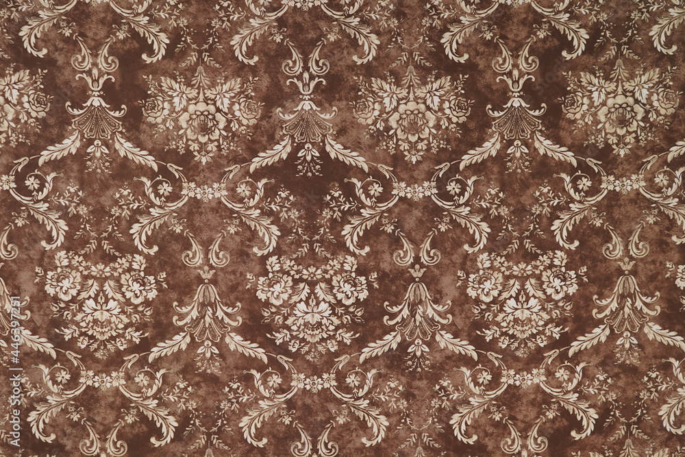 seamless damask pattern on fabric