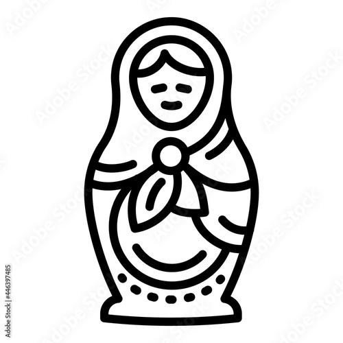 Nesting doll icon. Outline nesting doll vector icon for web design isolated on white background