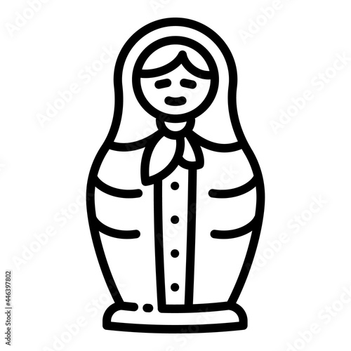 Wood nesting doll icon. Outline wood nesting doll vector icon for web design isolated on white background