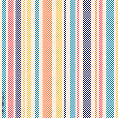 Bayadere stripes vector pattern. Colorful pixel background graphic for shirt, dress, notebook cover, other modern spring summer autumn fashion textile or paper design.