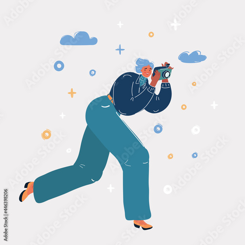 Vector illustration of Woman taking a Photo