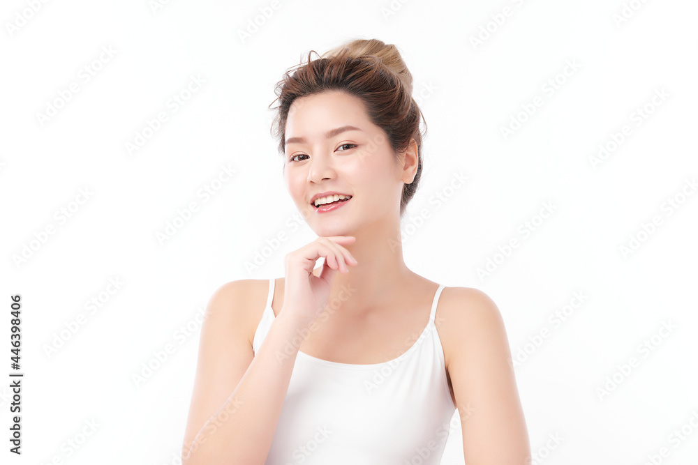 Beautiful young asian woman with clean fresh skin on white background, Face care, Facial treatment, Cosmetology, beauty and spa, Asian women portrait. Beautiful young asian woman with clean fresh skin on white background, Face care, Facial treatment, Cosmetology, beauty and spa, Asian women portrait.