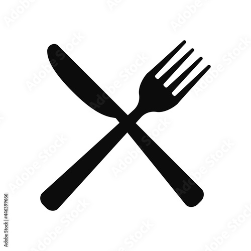 Cutlery icon isolated on white background. Fork and knife. Vector illustration