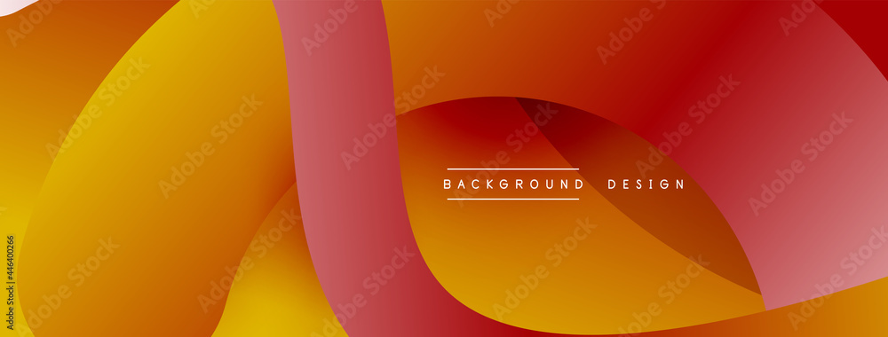 Naklejka premium Abstract overlapping lines and circles geometric background with gradient colors