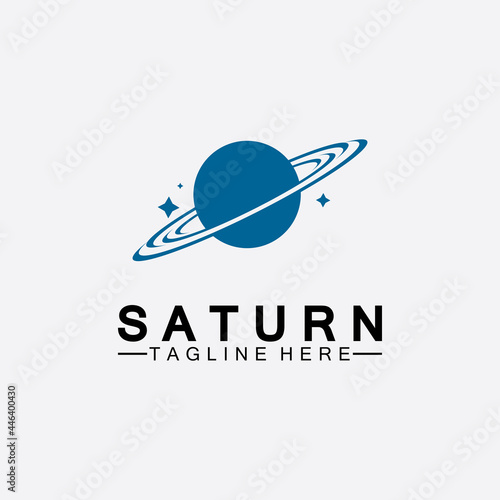 Planet Saturn logo vector illustration design. Planet logo template. Space logo vector