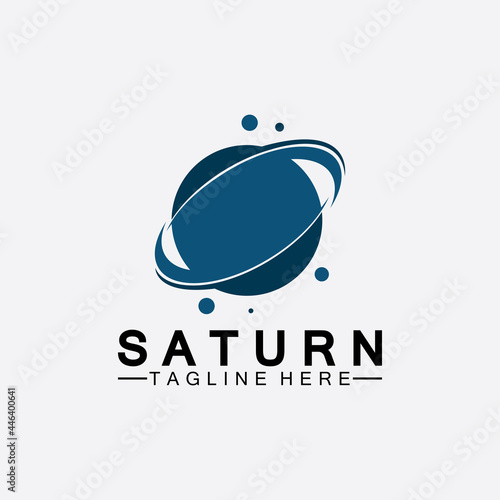 Planet Saturn logo vector illustration design. Planet logo template. Space logo vector