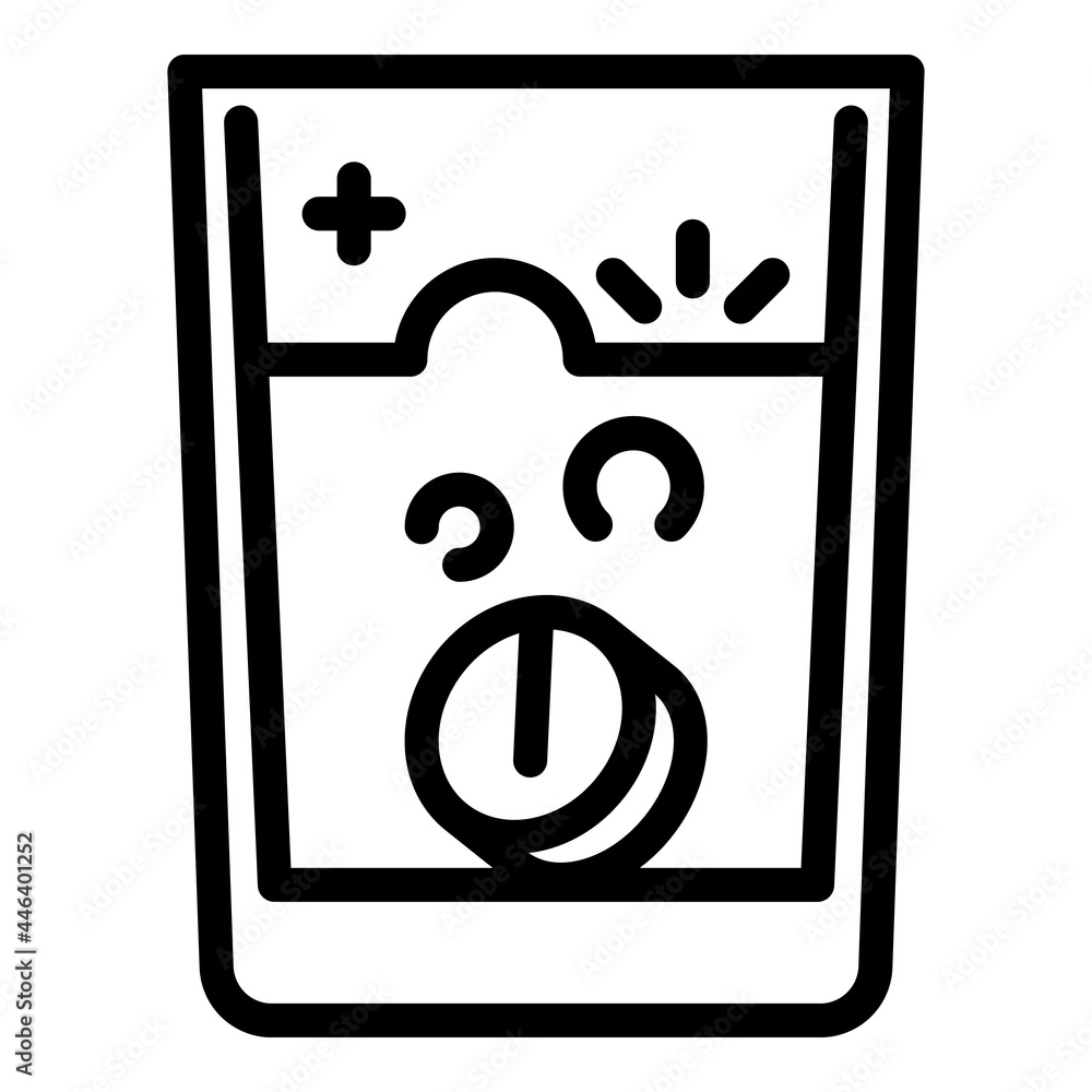 Flu pill glass icon. Outline flu pill glass vector icon for web design isolated on white background Flu pill glass icon. Outline flu pill glass vector icon for web design isolated on white background