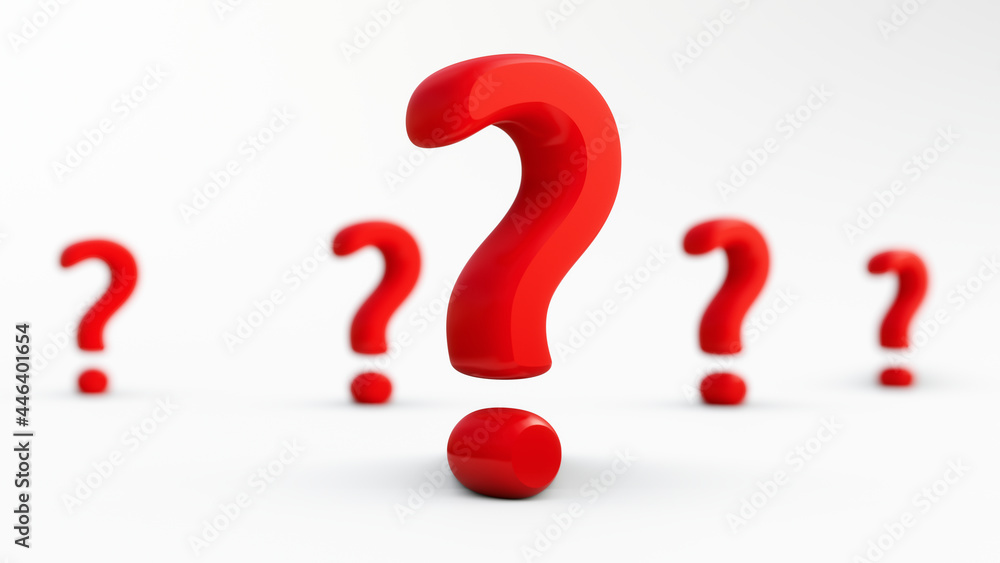 3d illustration. Large Red question mark. Isolated on white background. 3d illustration. Large Red question mark. Isolated on white background.