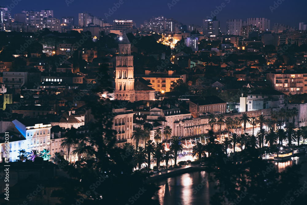 Fototapeta premium Split at night, Croatia