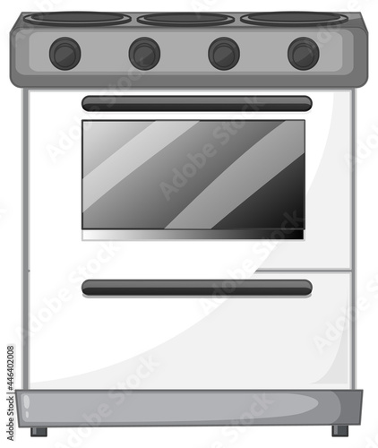 Electric stove with oven isolated on white background