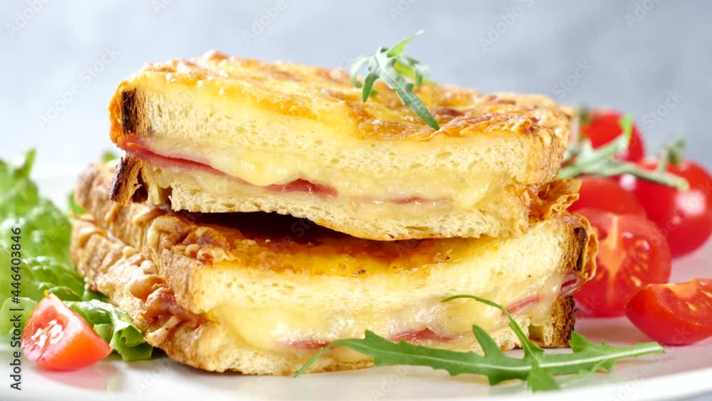 croque monsieur- bread slice with cheese and ham croque monsieur- bread slice with cheese and ham