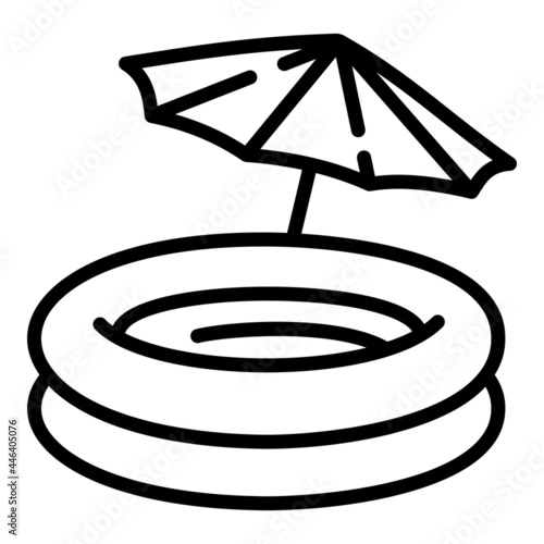 Rubber round pool icon. Outline rubber round pool vector icon for web design isolated on white background