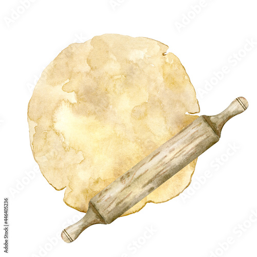 Watercolor dough with rolling pin