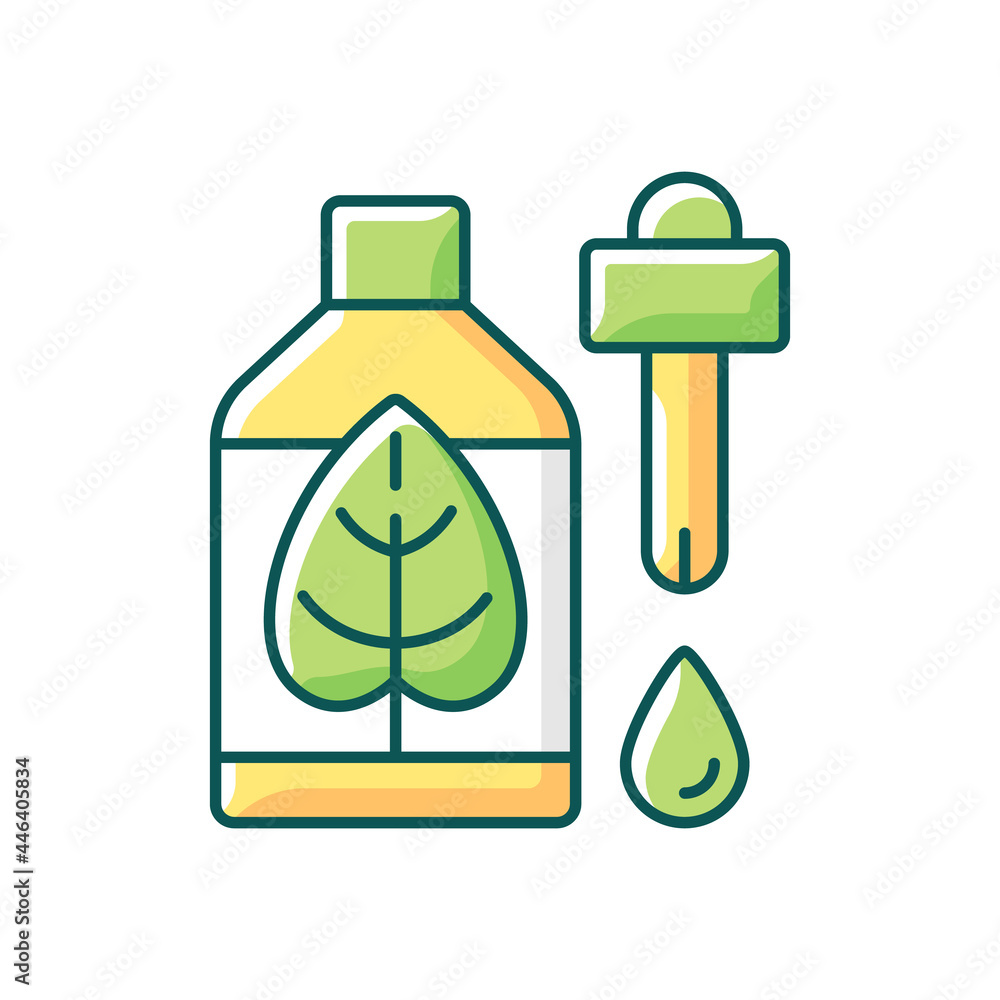 Natural skincare RGB color icon. Non-toxic, green cosmetic products. Skin soothing and nourishing. Organic ingredients. Medicinal benefits. Isolated vector illustration. Simple filled line drawing Natural skincare RGB color icon. Non-toxic, green cosmetic products. Skin soothing and nourishing. Organic ingredients. Medicinal benefits. Isolated vector illustration. Simple filled line drawing