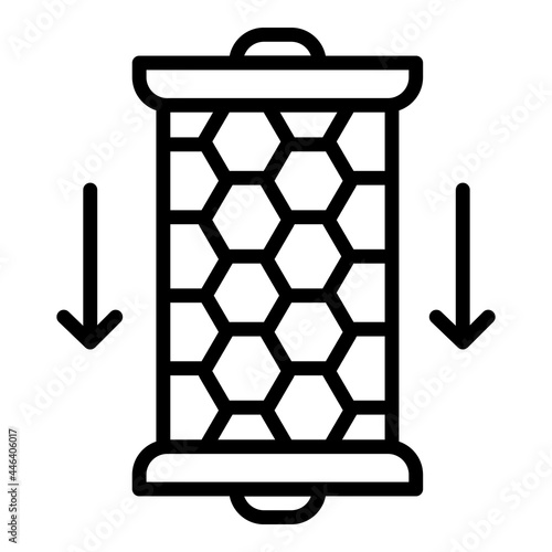 Carbon water filter cartridge icon. Outline carbon water filter cartridge vector icon for web design isolated on white background