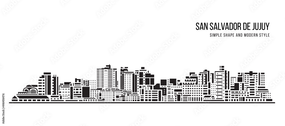 Cityscape Building Abstract Simple shape and modern style art Vector design - San Salvador de Jujuy