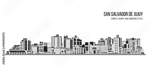 Cityscape Building Abstract Simple shape and modern style art Vector design - San Salvador de Jujuy photo
