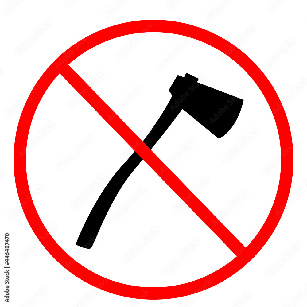 forbidden sign with axe glyph icon on white background. no deforestation prohibition sign. stop silhouette symbol. forbidden sign with axe glyph icon on white background. no deforestation prohibition sign. stop silhouette symbol.