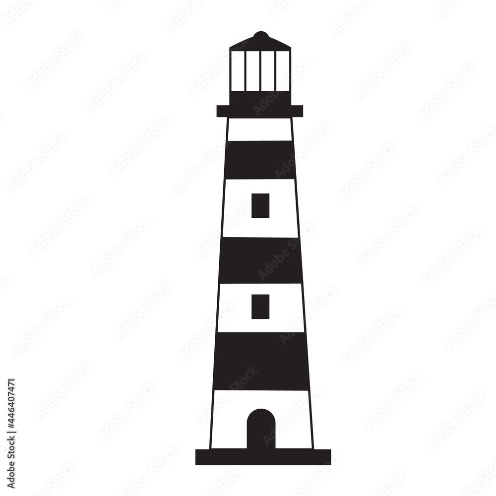 Lighthouse icon on white background. light house sign. flat style.