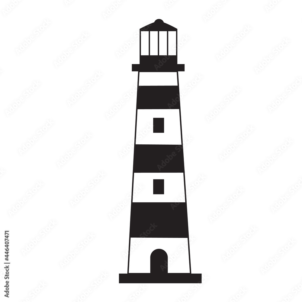 Lighthouse icon on white background. light house sign. flat style. Lighthouse icon on white background. light house sign. flat style.
