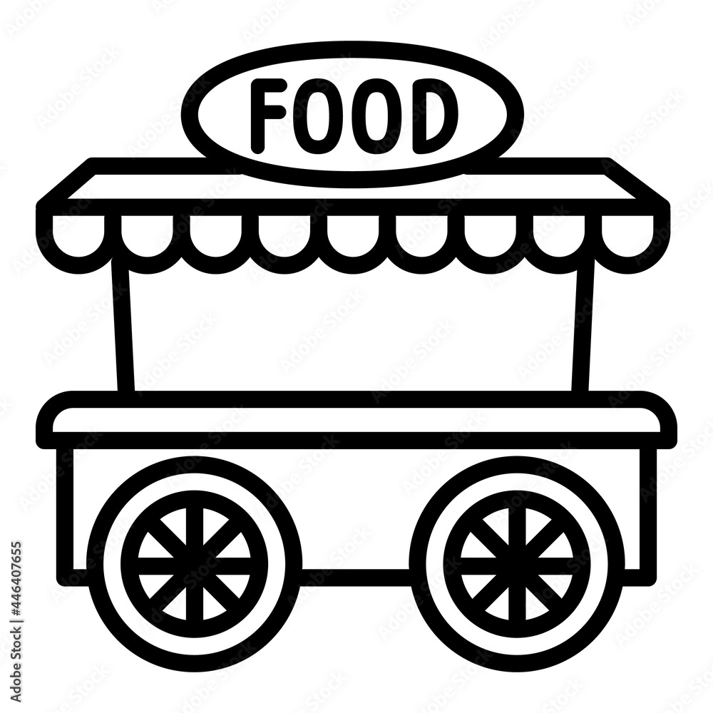 Food cart icon. Outline food cart vector icon for web design isolated on white background Food cart icon. Outline food cart vector icon for web design isolated on white background