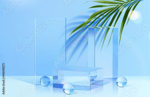 3d glass display stand for products