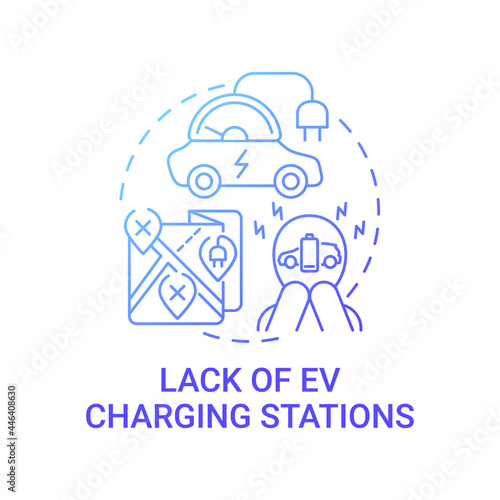 Charging stations eco-friendly car lack concept icon. EVs special hardware installation abstract idea thin line illustration. Infrastructure improvement. Vector isolated outline color drawing.