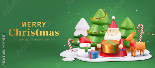 Merry Christmas and New Year banner