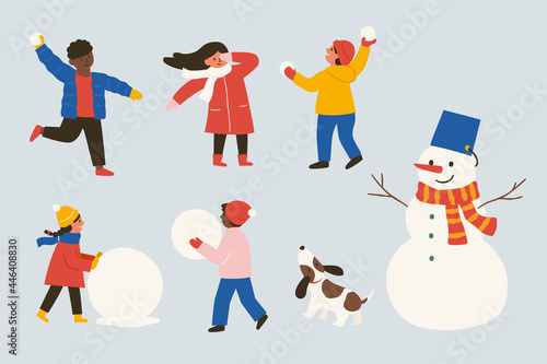 Children playing in snow