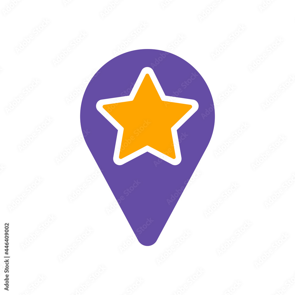 Star favorite pin map glyph icon. Map pointer Star favorite pin map glyph icon. Map pointer