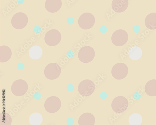 Vector delicate print with pink and blue circles on a beige background for childrens accessories, textiles