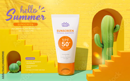 Cosmetic ad with brick wall scene