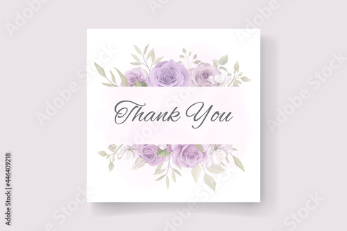 Thank you card design on a flower theme