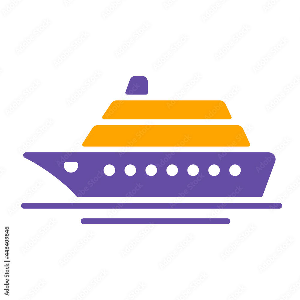 Cruise liner flat vector glyph icon isolated Cruise liner flat vector glyph icon isolated