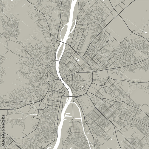 Photography Vector map of Budapest, Hungary