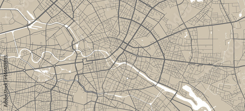 Vector map of Berlin, Germany, State of Germany. Street map art poster illustration.