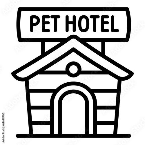 Outdoor pet hotel icon. Outline outdoor pet hotel vector icon for web design isolated on white background