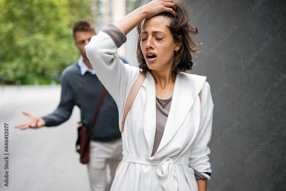 Frustrated couple arguing and having marriage problems Frustrated couple arguing and having marriage problems