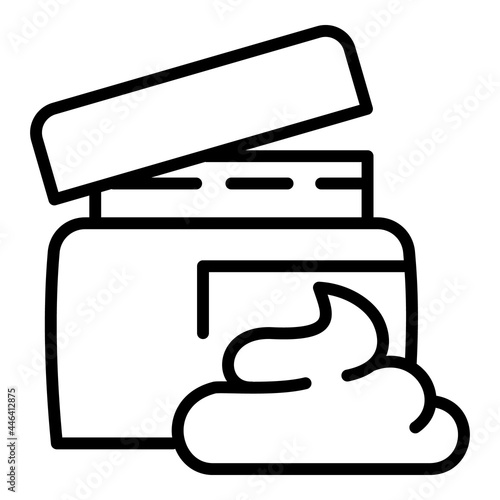 Sunscreen cream jar icon. Outline sunscreen cream jar vector icon for web design isolated on white background