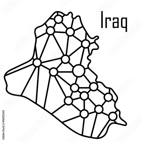 Iraq map icon, vector illustration in black isolated on white background.