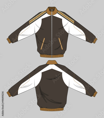 retro vintage windbreaker jacket template