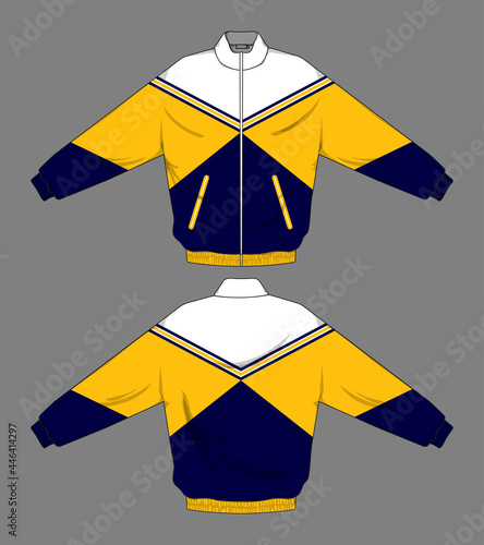 retro vintage windbreaker jacket template