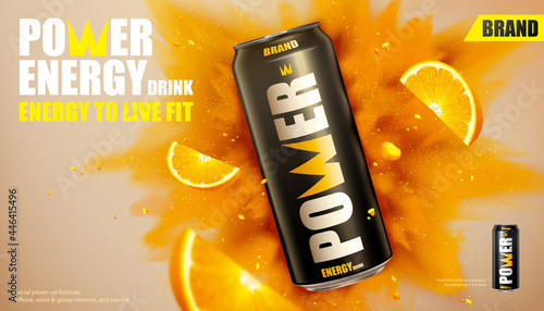 3d power energy drink banner ad