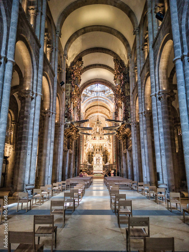 Interior catedral de Santiago de Compostela, España