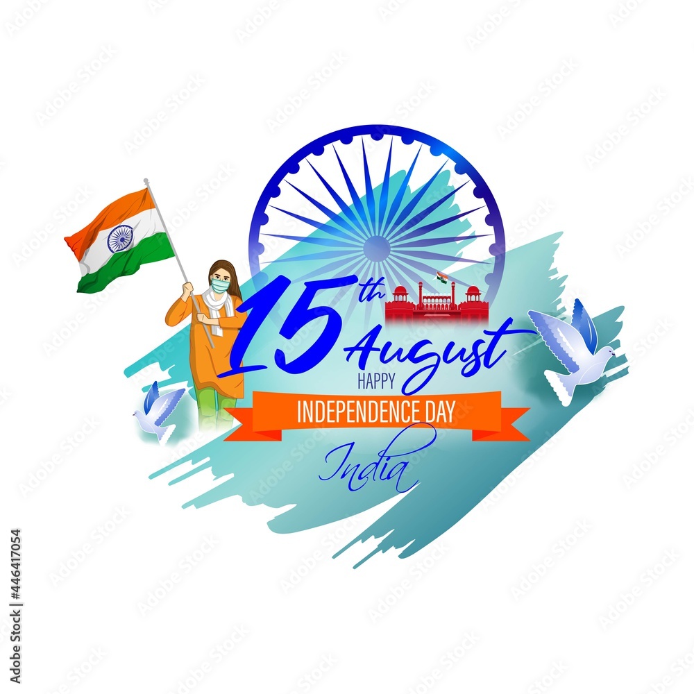 Fototapeta vector illustration for Indian independence day-15 august