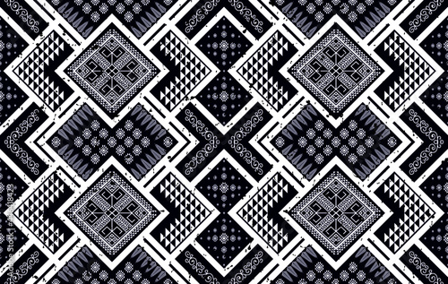 Wallpaper Mural Geometric ethnic oriental seamless pattern traditional design for background, carpet, wallpaper, clothing, wrapping, batik, fabric, vector illustrations. Embroidery Aztec style. Torontodigital.ca