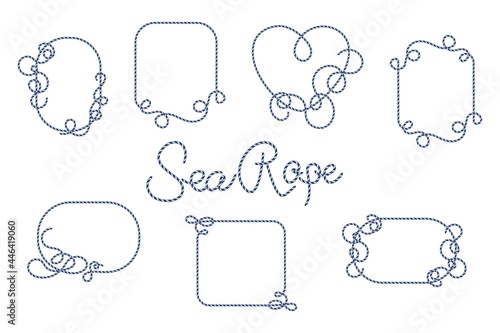 Set of rope frames Vector illustration template