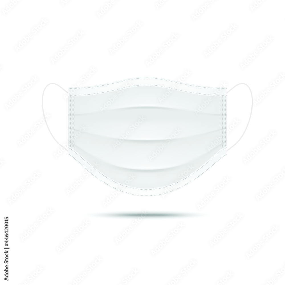 white surgical mask mockup. vector medical mask isolated on white white surgical mask mockup. vector medical mask isolated on white